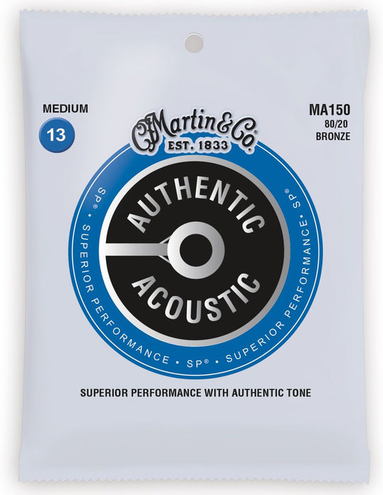 Martin MA150 SP 80/20 Bronze Authentic Acoustic Guitar Strings 13-56 - Music Bliss Malaysia