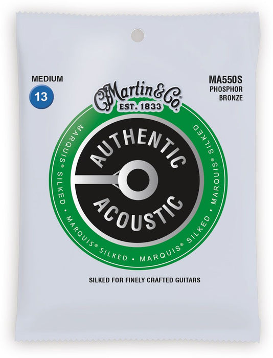 Martin MA550S Marquis Silked Phosphor Bronze Authentic Acoustic Guitar Strings 13-56 - Music Bliss Malaysia