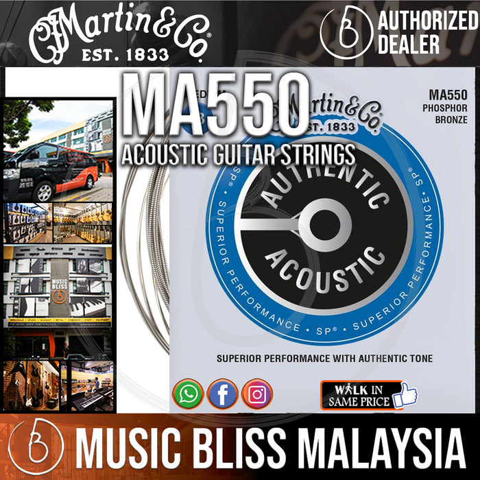 Martin MA550 SP Phosphor Bronze Authentic Acoustic Guitar Strings 13-56 - Music Bliss Malaysia