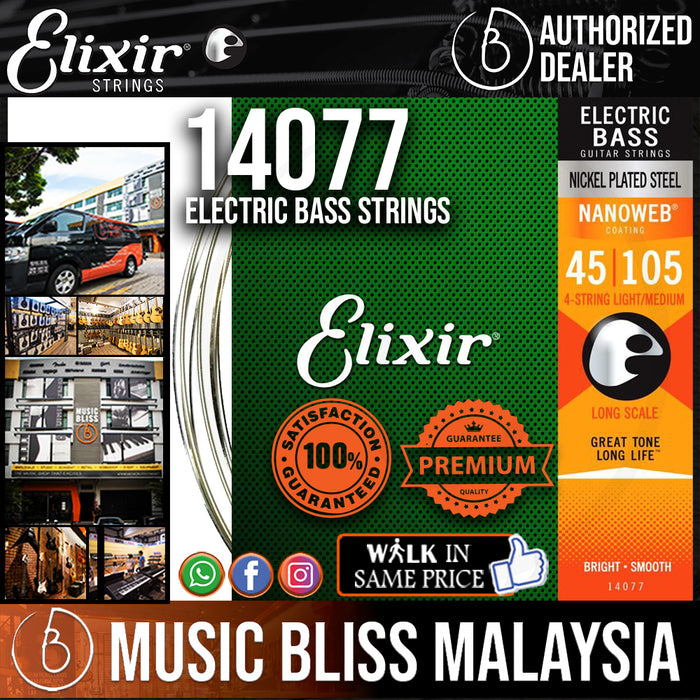 Elixir Strings Nanoweb Light Medium Long Scale Electric Bass