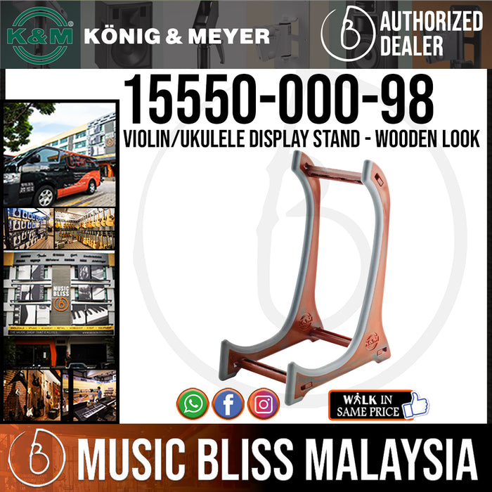 K&M 15550-000-98 Violin/Ukulele Display Stand - Wooden Look - Music Bliss Malaysia