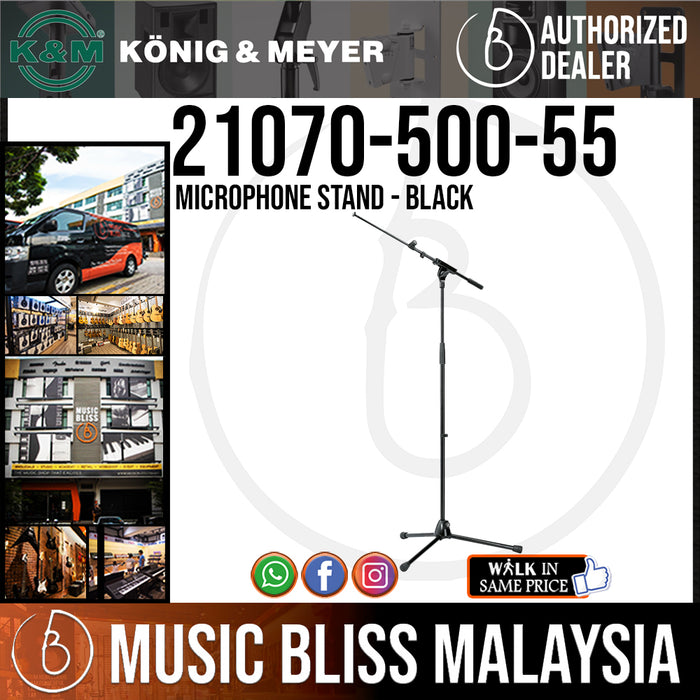 K&M 21070-500-55 Microphone Stand - Black - Music Bliss Malaysia