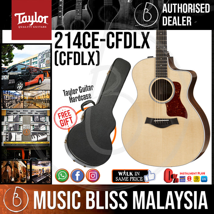 Taylor 214ce-CF DLX Copafera Grand Auditorium with Hardcase (214ceCF DLX / 214ce CF DLX ) *Crazy Sales Promotion* - Music Bliss Malaysia