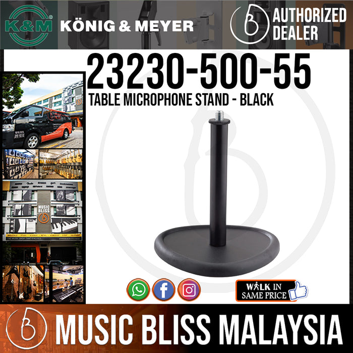 K&M 23230-500-55 Table Microphone Stand - Black *Crazy Sales Promotion* - Music Bliss Malaysia