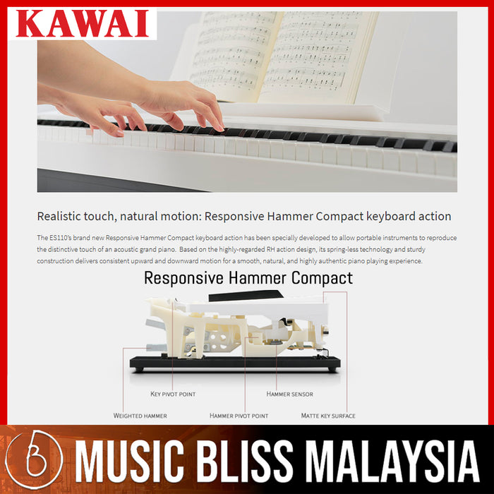Kawai ES-920 Portable Digital Home Piano - White (ES920) - Music Bliss Malaysia