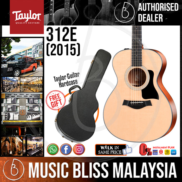 Taylor 312e 12-fret - Sapele Back and Sides with Hardcase (312-e / 312 e) *Crazy Sales Promotion* - Music Bliss Malaysia