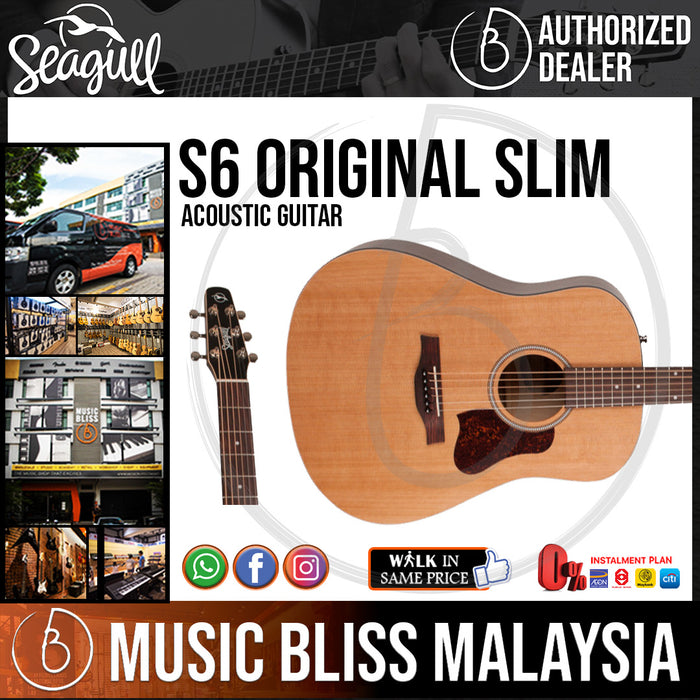 Seagull S6 Original Slim Acoustic Guitar - Music Bliss Malaysia