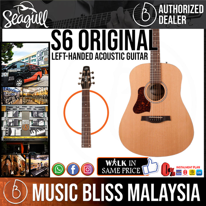 Seagull S6 Original Left-Handed Acoustic Guitar - Music Bliss Malaysia