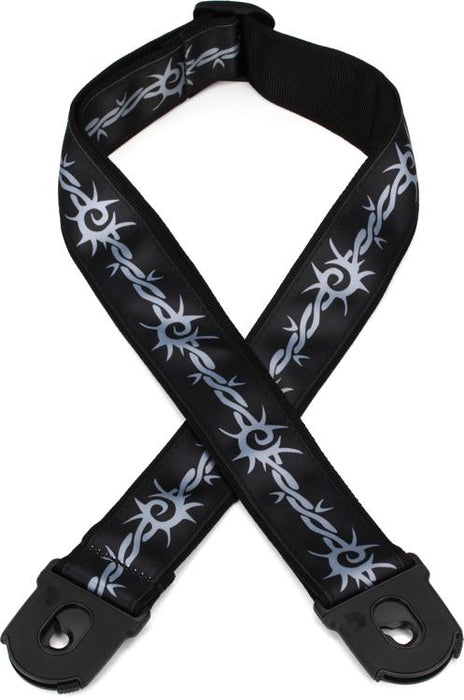 D'Addario 50PLA04 Planet Lock Woven Guitar Strap - Barbed Wire - Music Bliss Malaysia