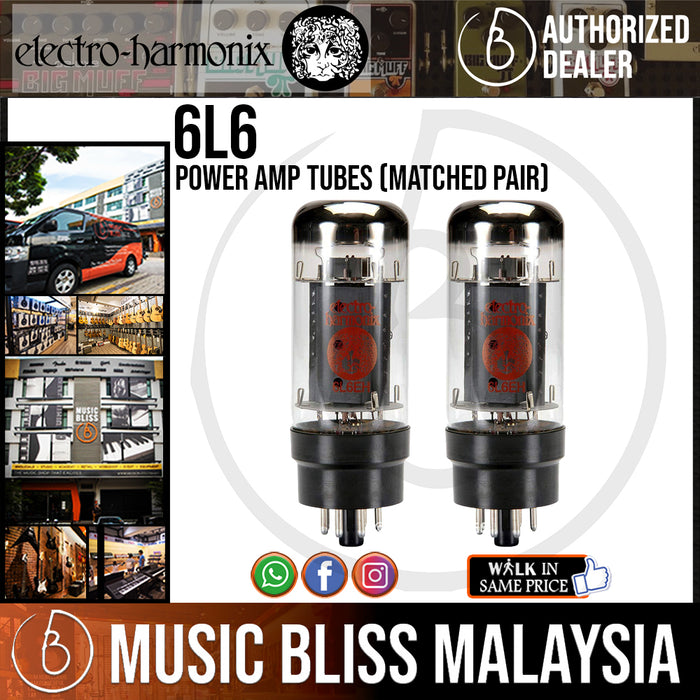 Electro Harmonix 6L6 Power Amp Tubes - Matched Pair (Electro-Harmonix / EHX) - Music Bliss Malaysia