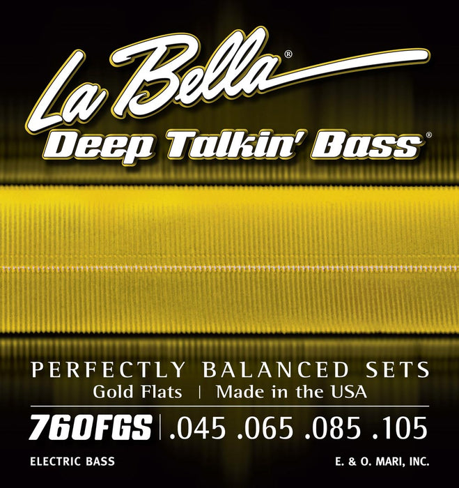 La Bella 760FGS Deep Talkin' Bass Gold Flats Electric Bass Strings - 4-string - Music Bliss Malaysia