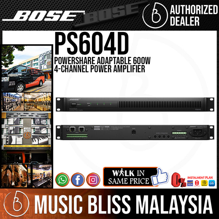 Bose PowerShare PS604D Adaptable 600W 4-Channel Power Amplifier - Music Bliss Malaysia