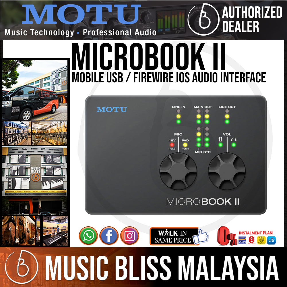 USB　MOTU　MicroBook　Bliss　Audio　Music　Interface　IIc　Mobile　iOS　FireWire　Malaysia