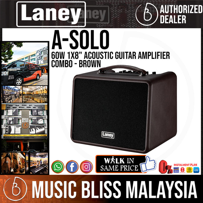 Laney A-SOLO 60-watt 1x8" Acoustic Guitar Amplifier (ASOLO / A SOLO) - Music Bliss Malaysia