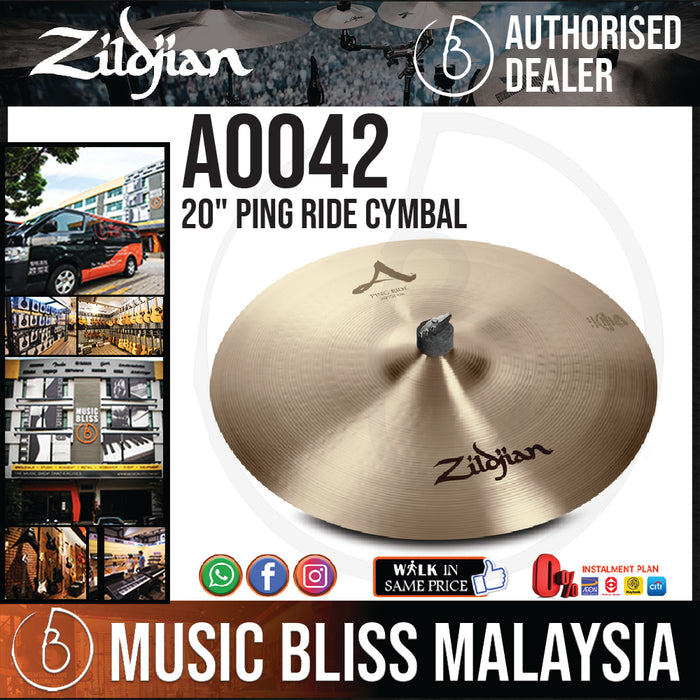 Zildjian 20" A Zildjian Ping Ride Cymbal (A0042) - Music Bliss Malaysia