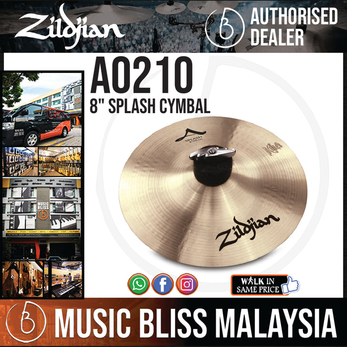 Zildjian 8" A Zildjian Splash Cymbal (A0210) - Music Bliss Malaysia