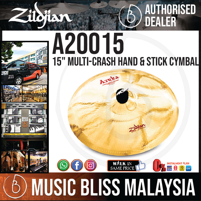 Zildjian 15" FX Azuka Latin Multi-Crash Hand & Stick Cymbal (A20015) - Music Bliss Malaysia