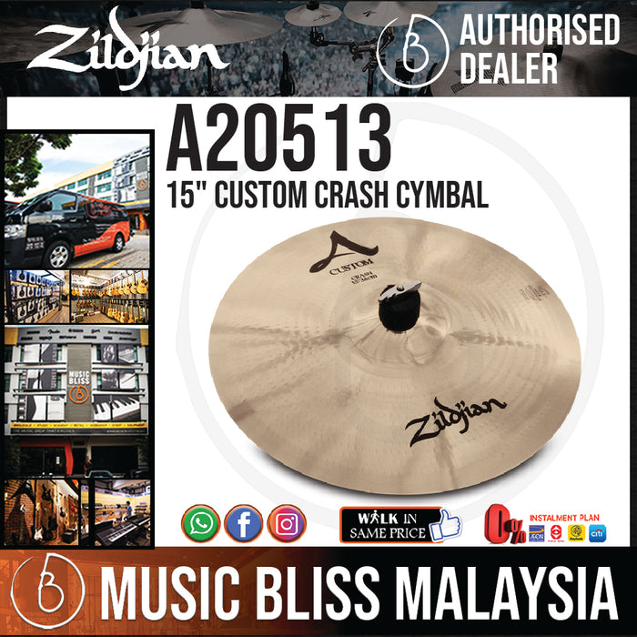 Zildjian 15" A Custom Crash Cymbal (A20513) - Music Bliss Malaysia