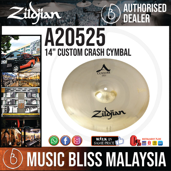 Zildjian 14" A Custom Crash Cymbal (A20525) - Music Bliss Malaysia