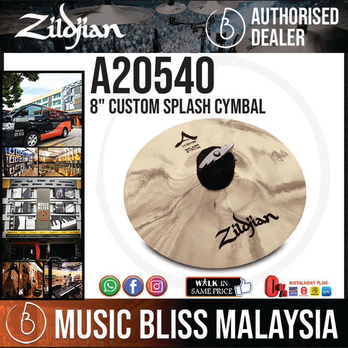 Zildjian 8" A Custom Splash Cymbal (A20540) - Music Bliss Malaysia