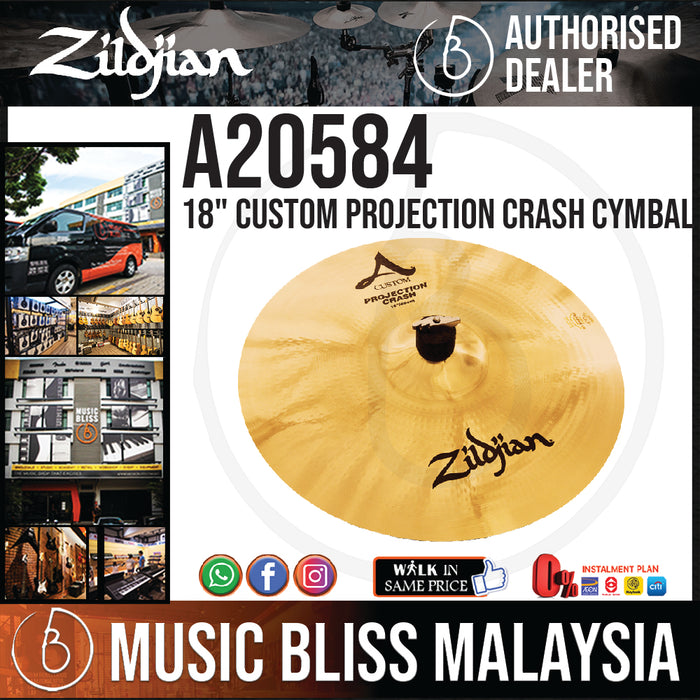 Zildjian 18" A Custom Projection Crash Cymbal (A20584) - Music Bliss Malaysia