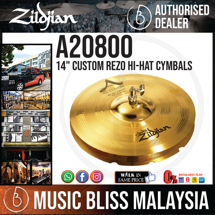 Zildjian 14" A Custom Rezo Hi-Hat Cymbals - Pair (A20800) - Music Bliss Malaysia