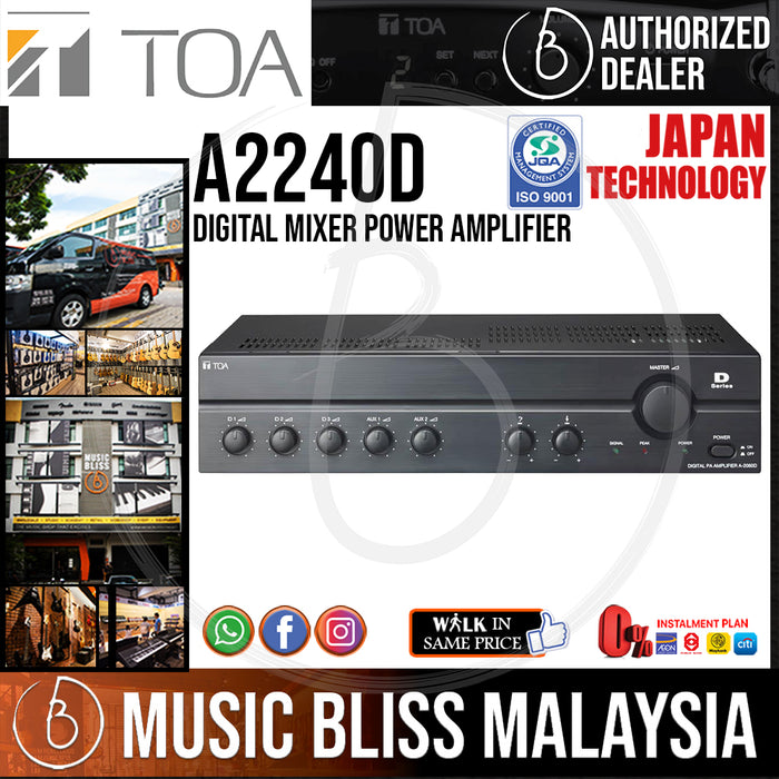 TOA A-2240D Digital Mixer Power Amplifier (A2240D) *Crazy Sales Promotion* - Music Bliss Malaysia