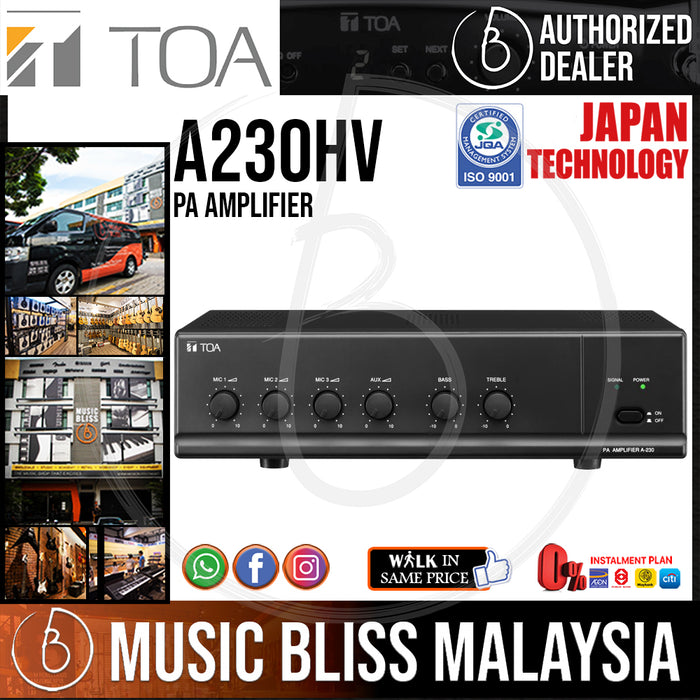 TOA A-230 PA Amplifier (A230) *Everyday Low Prices Promotion* - Music Bliss Malaysia
