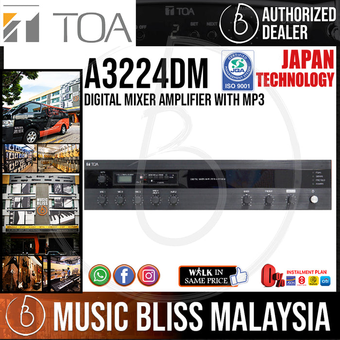 TOA A-3224DM 240-watt Digital Mixer Amplifier - Music Bliss Malaysia