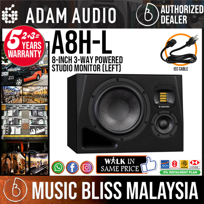 ADAM Audio A8H-L 8-inch 3-way Powered Studio Monitor (Left) - Music Bliss Malaysia