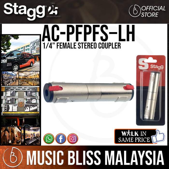 Stagg AC-PFPFS−LH 1/4" Female Stereo Coupler (ACPFPFSLH) - Music Bliss Malaysia