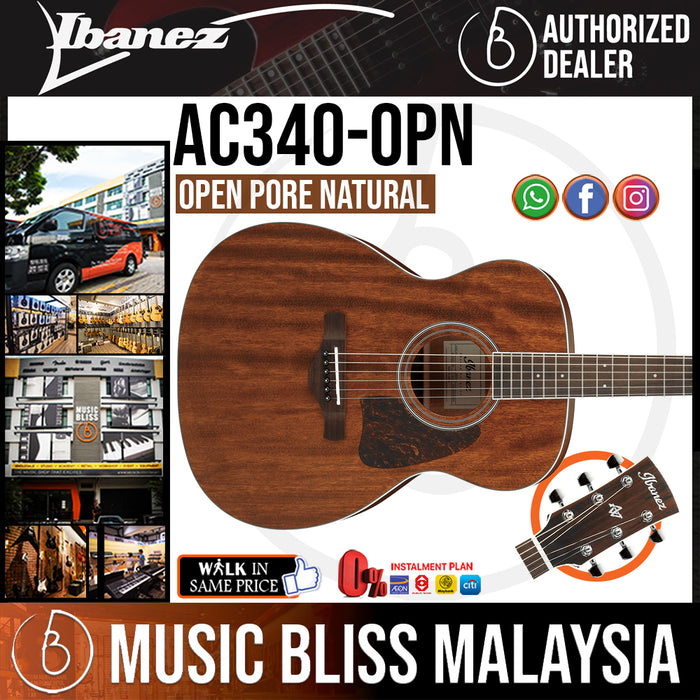 Ibanez AC340 Artwood - Open Pore Natural (AC340-OPN) *Price Match Promotion* - Music Bliss Malaysia