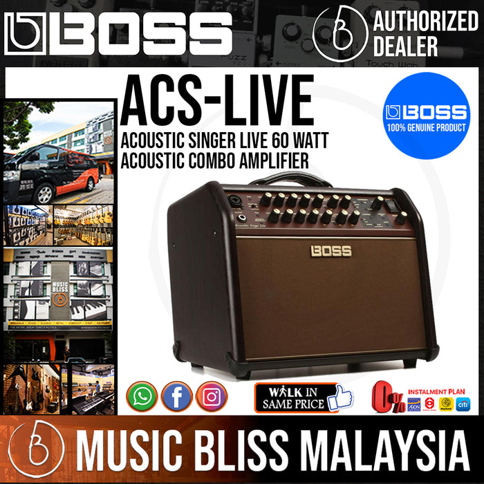 Boss Acoustic Singer Live 60-watt Acoustic Combo Amplifier - Music Bliss Malaysia