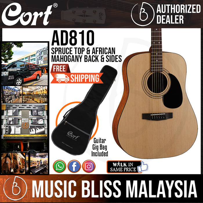 Cort AD810 Acoustic Guitar with Bag (AD 810 AD-810) - Music Bliss Malaysia