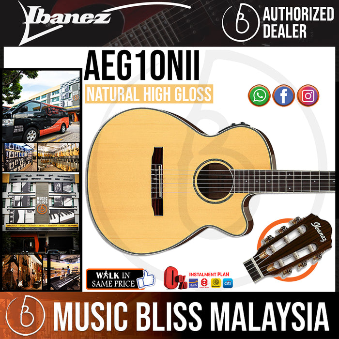Ibanez AEG10NII Nylon - Natural High Gloss (AEG10NII-NT) - Music Bliss Malaysia
