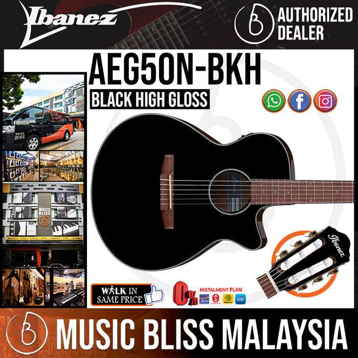 Ibanez AEG50N - Black High Gloss (AEG50N-BKH) *Price Match Promotion* - Music Bliss Malaysia