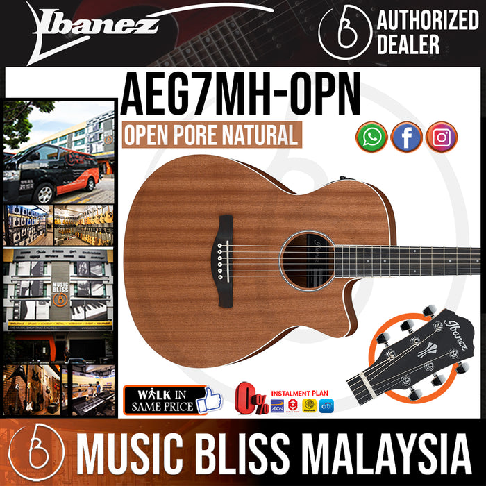 Ibanez AEG7MH - Open Pore Natural (AEG7MH-OPN) *Price Match Promotion* - Music Bliss Malaysia