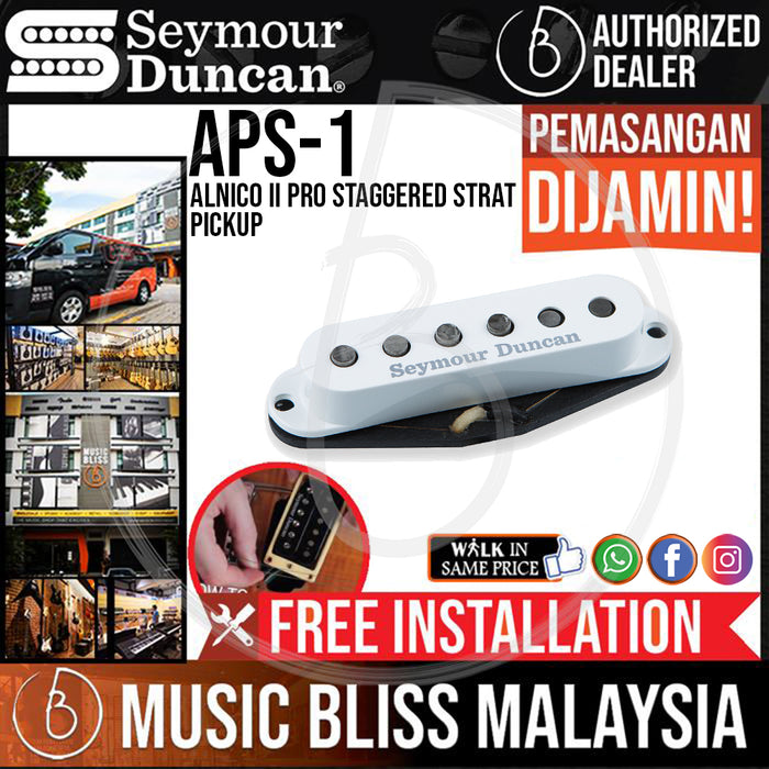 Seymour Duncan APS-1 Alnico II Pro Staggered Strat Pickup (APS1) (Free In-Store Installation) - Music Bliss Malaysia