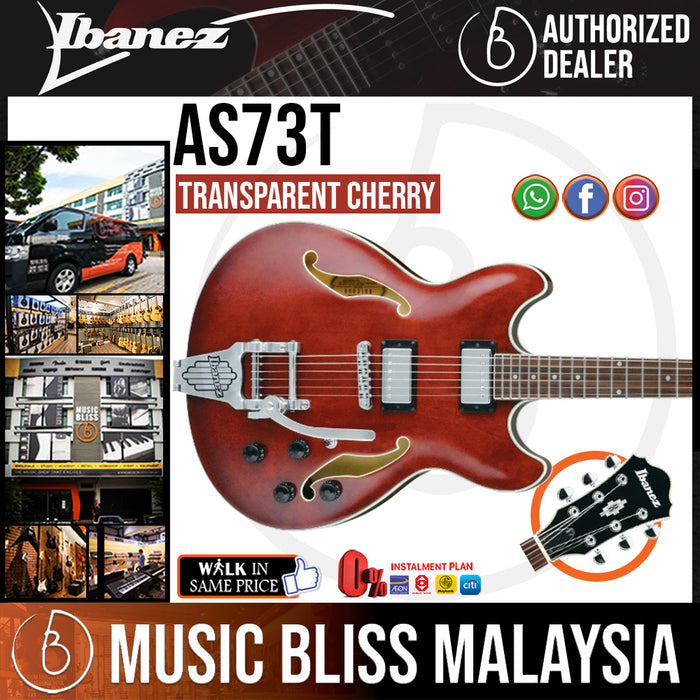 Ibanez Artcore AS73T - Transparent Cherry (AS73T-TCR) - Music Bliss Malaysia