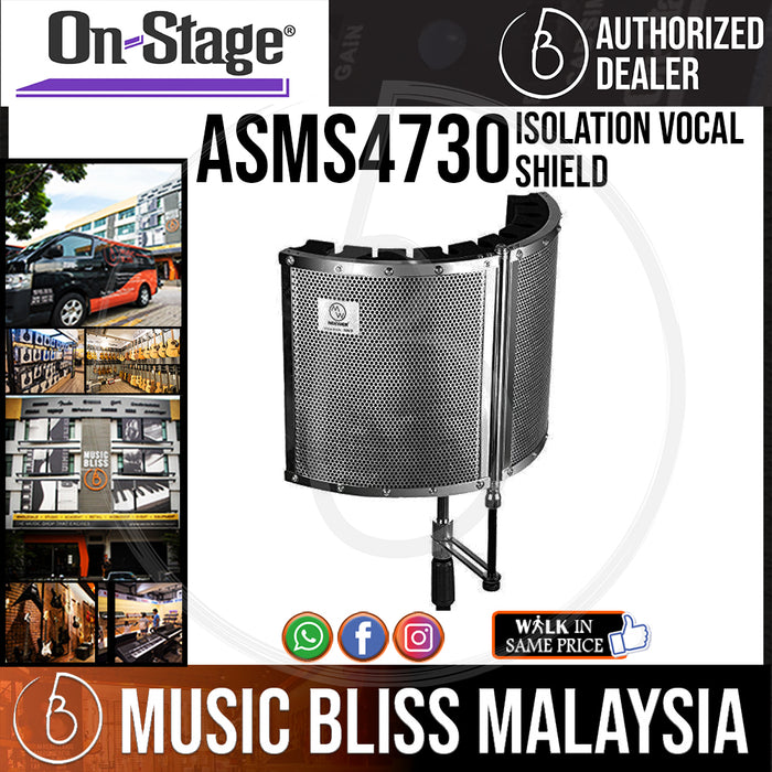 On-Stage ASMS4730 Isolation Vocal Shield (OSS ASMS4730) - Music Bliss Malaysia