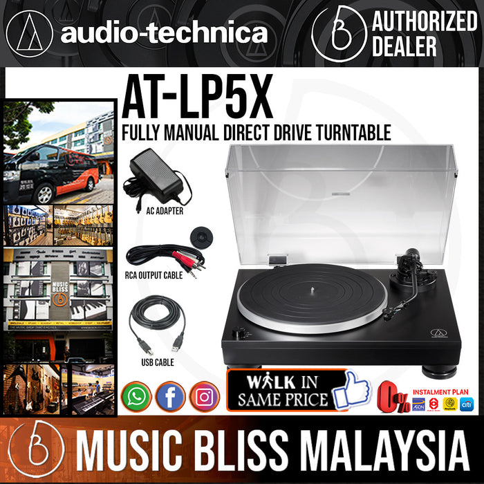 Audio Technica AT-LP5X Fully Manual Direct Drive Turntable (Audio-Technica ATLP5X / AT LP5X) - Music Bliss Malaysia