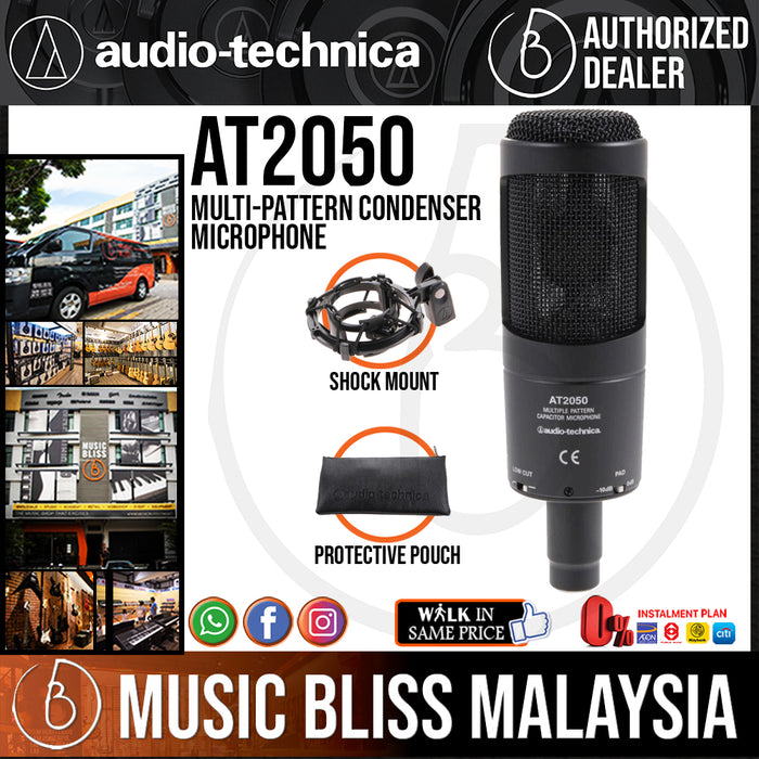 Audio Technica AT2050 Multi-Pattern Condenser Microphone (Audio-Technica AT-2050 / AT 2050) *Crazy Sales Promotion* - Music Bliss Malaysia