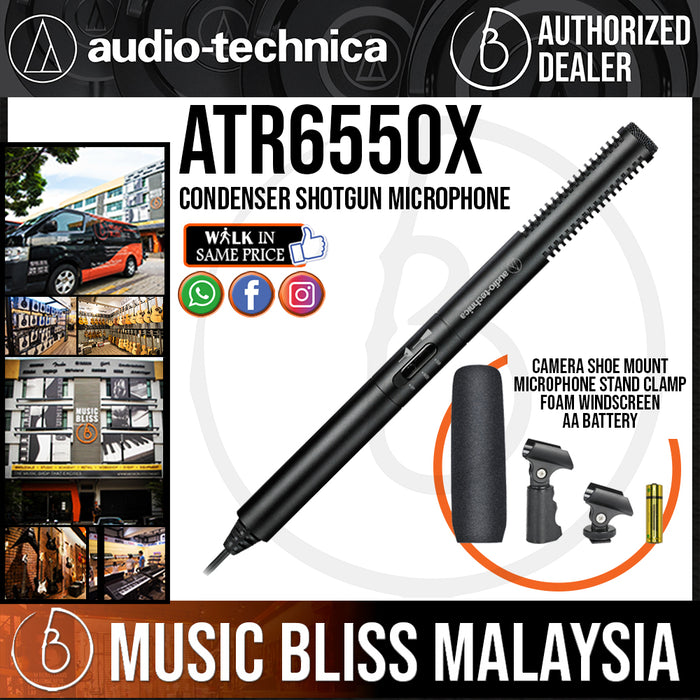 Audio Technica ATR6550x Condenser Shotgun Microphone (Audio-Technica ATR 6550X / ATR-6550X) - Music Bliss Malaysia