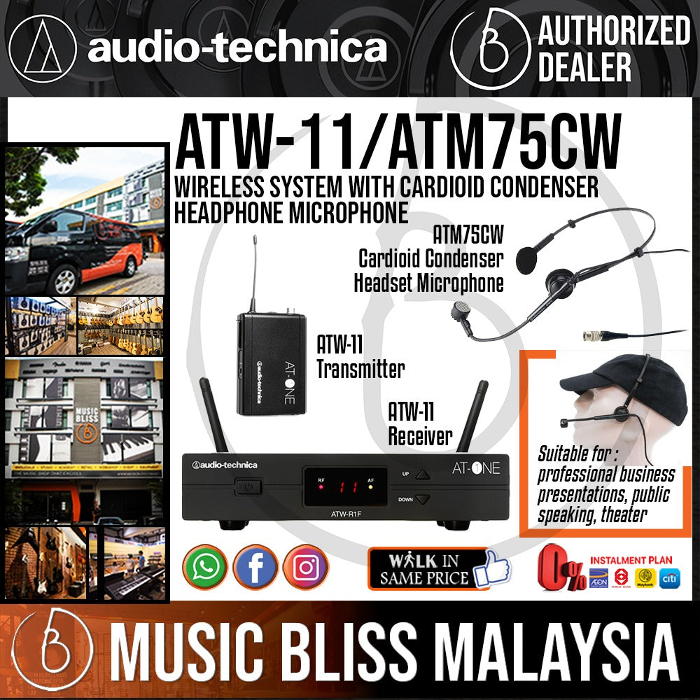 Audio Technica ATW11/ATM75cW Headworn Wireless Microphone System, Fitness  Trainers/Preachers/Singers/Stage Performance Headset Wireless Microphone  Music Bliss Malaysia