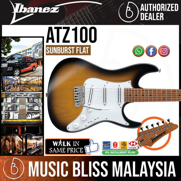 Ibanez Andy Timmons Signature ATZ100 - Sunburst Flat - Music Bliss Malaysia