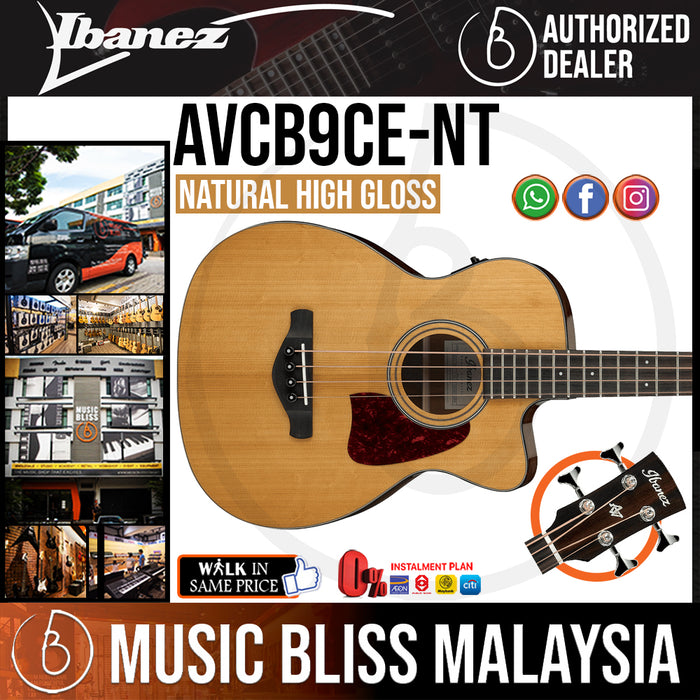 Ibanez AVCB9CE Artwood Vintage Thermo Aged - Natural High Gloss (AVCB9CE-NT) - Music Bliss Malaysia