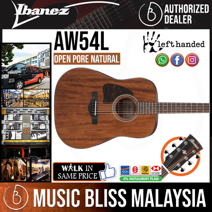 Ibanez AW54L Left-Handed Acoustic Guitar - Open Pore Natural - Music Bliss Malaysia