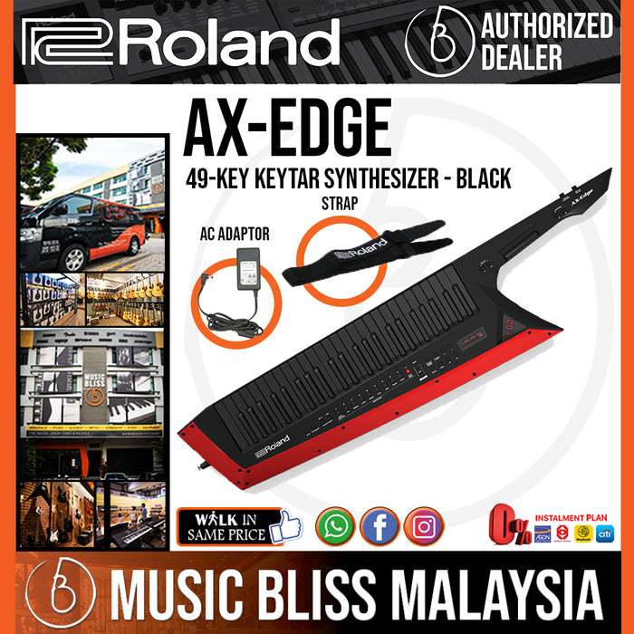 Roland AX-Edge 49-Key Keytar Synthesizer with FREE Shipping - Black (AXEdge AX Edge) - Music Bliss Malaysia