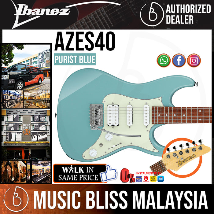 Ibanez AZES40 Electric Guitar - Purist Blue - Music Bliss Malaysia
