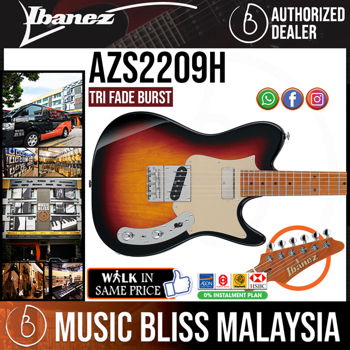 Ibanez Prestige AZS2209H Electric Guitar - Tri Fade Burst - Music Bliss Malaysia